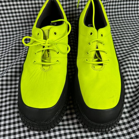 Camper Pix Chunky Neon Yellow Leather Oxford Shoe Men's EU 44 / US 10.5 - Picture 2 of 7